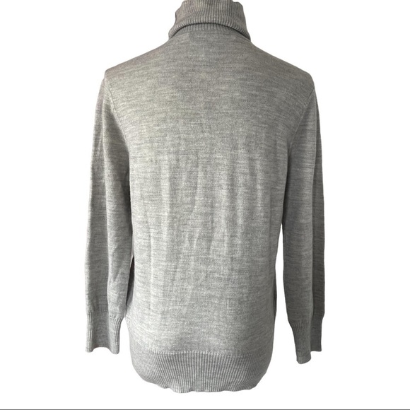 Diane Von Furstenberg DVF grey wool Diamond  pattern turtleneck sweater - Picture 4 of 8